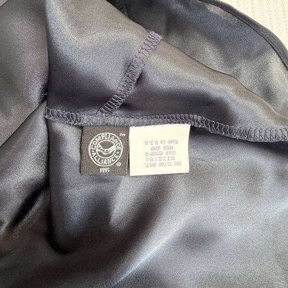 LAUNDRY Vintage Silk Chiffon Striped Dress Women 8 Navy Stripe - Picture 2 of 14